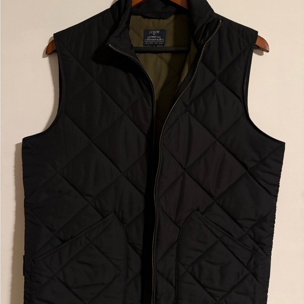 J. Crew Men's Black Quilted Vest